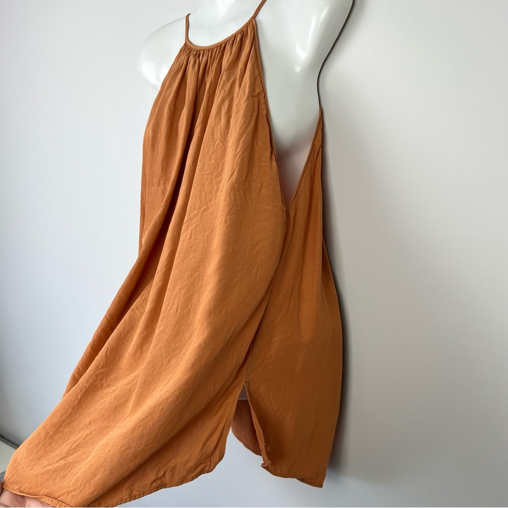 Witchery Women’s Top Bronze Orange Rust Tie Neck Trapeze & Swing Size S 10 - Picture 6 of 11